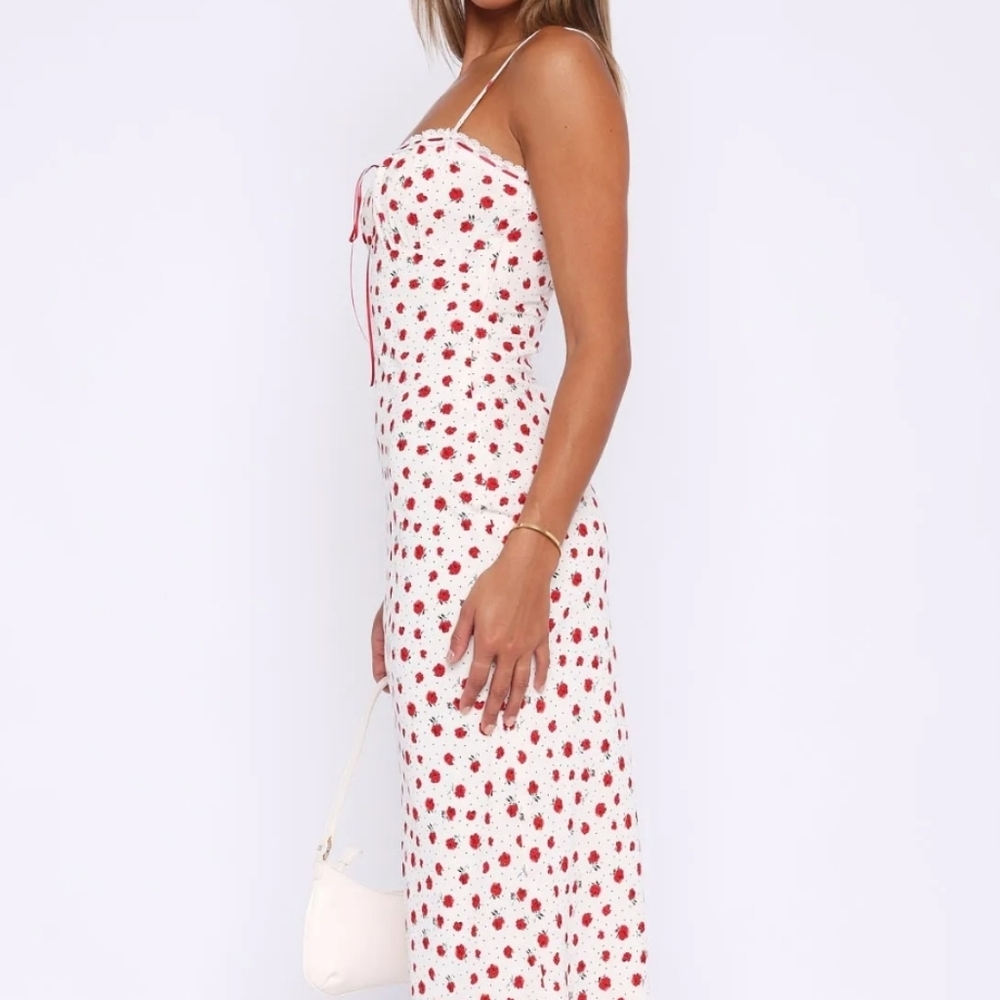 NWOT White Fox Boutique Making Decisions Maxi Dress - Poppy Spritz, size Small - Picture 3 of 7